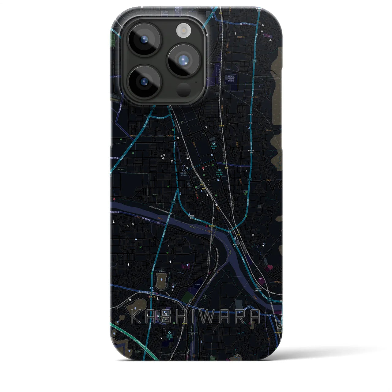 【柏原（大阪府）】地図柄iPhoneケース（バックカバータイプ）