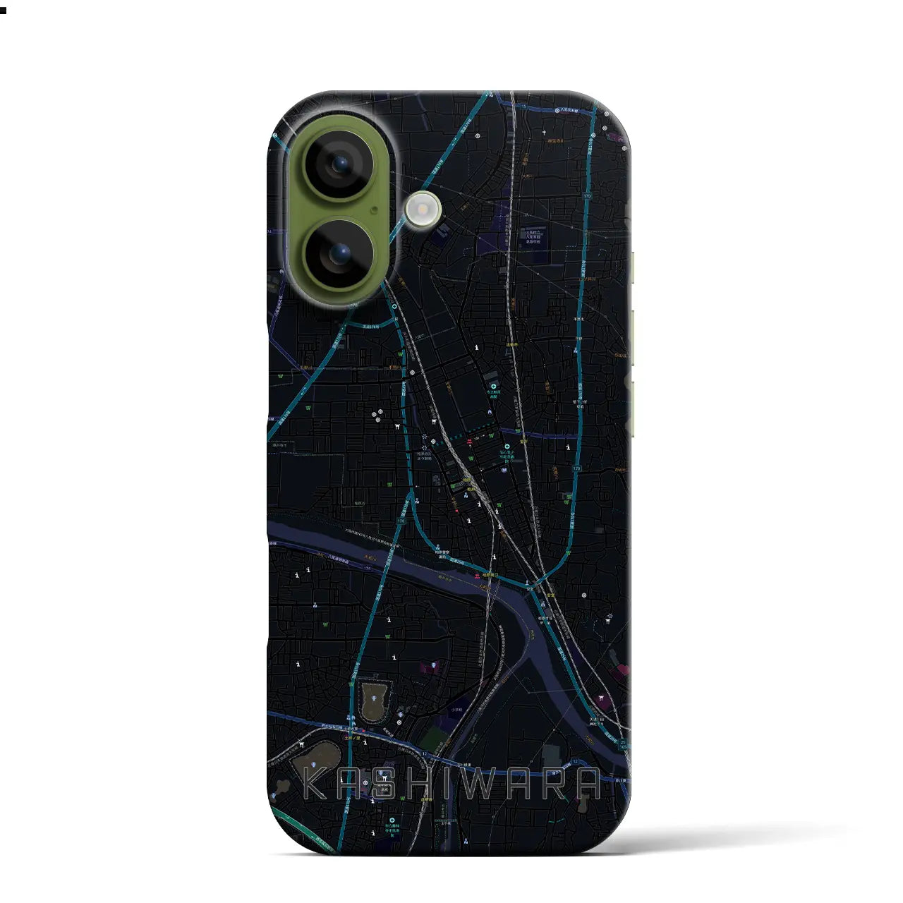 【柏原（大阪府）】地図柄iPhoneケース（バックカバータイプ）