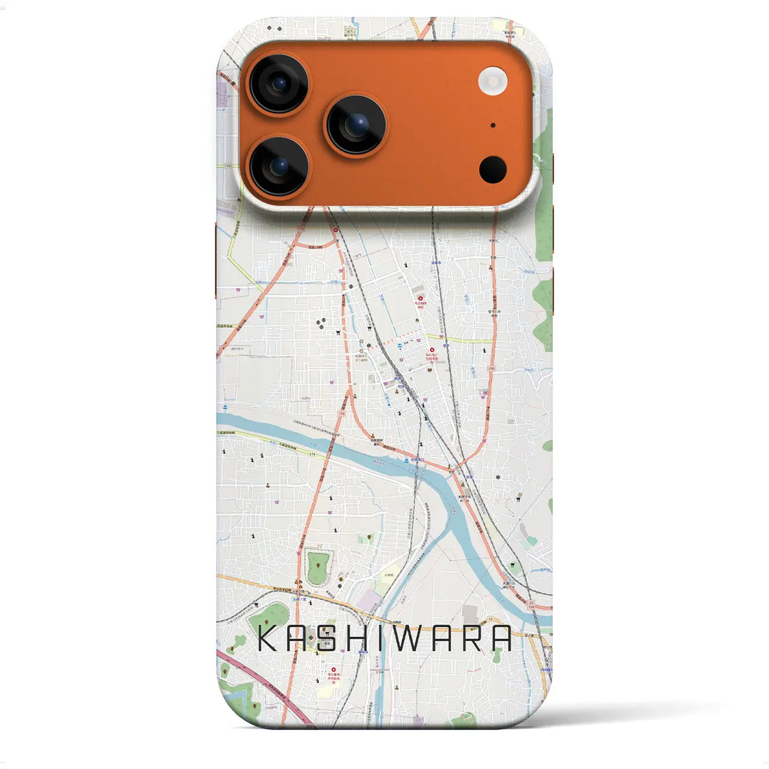 【柏原（大阪府）】地図柄iPhoneケース（バックカバータイプ）ナチュラル・iPhone 17 Pro Max 用