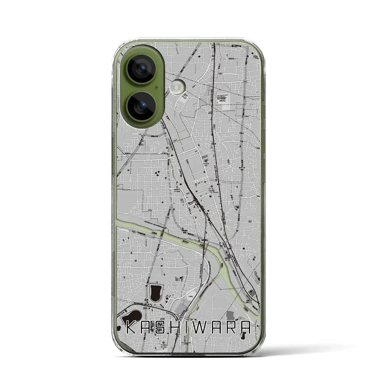 【柏原（大阪府）】地図柄iPhoneケース（クリアタイプ）