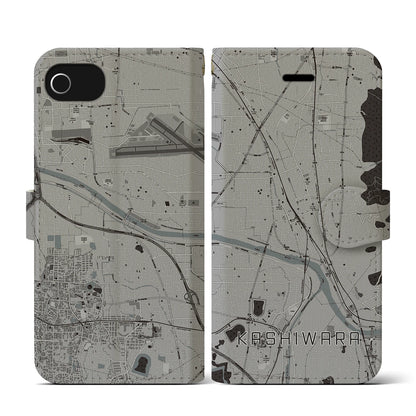 【柏原（大阪府）】地図柄iPhoneケース（手帳タイプ）モノトーン・iPhone SE（第3 / 第2世代） / 8 / 7 / 6s / 6 用