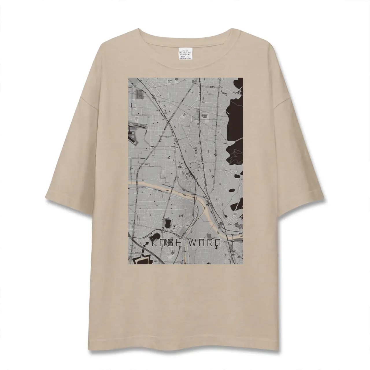 【柏原（大阪府）】地図柄ビッグシルエットTシャツ