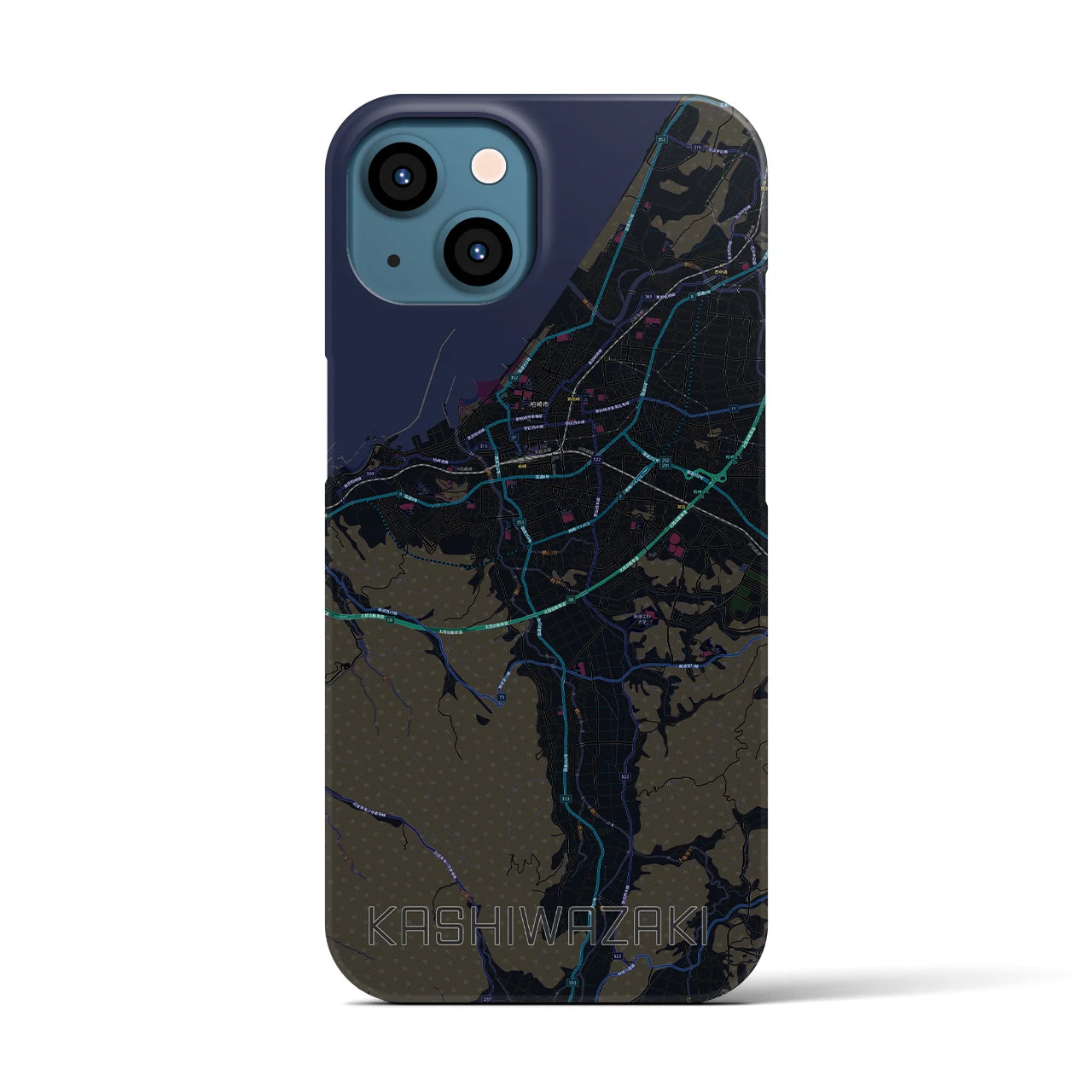 【柏崎（新潟県）】地図柄iPhoneケース（バックカバータイプ）