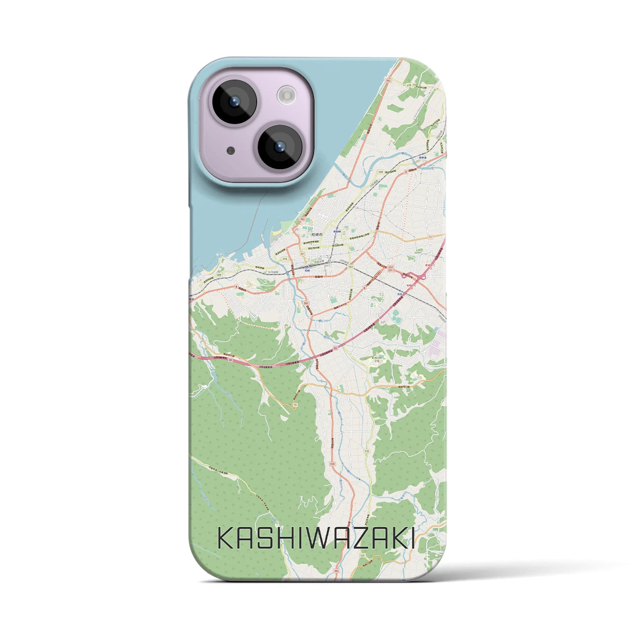 【柏崎（新潟県）】地図柄iPhoneケース（バックカバータイプ）