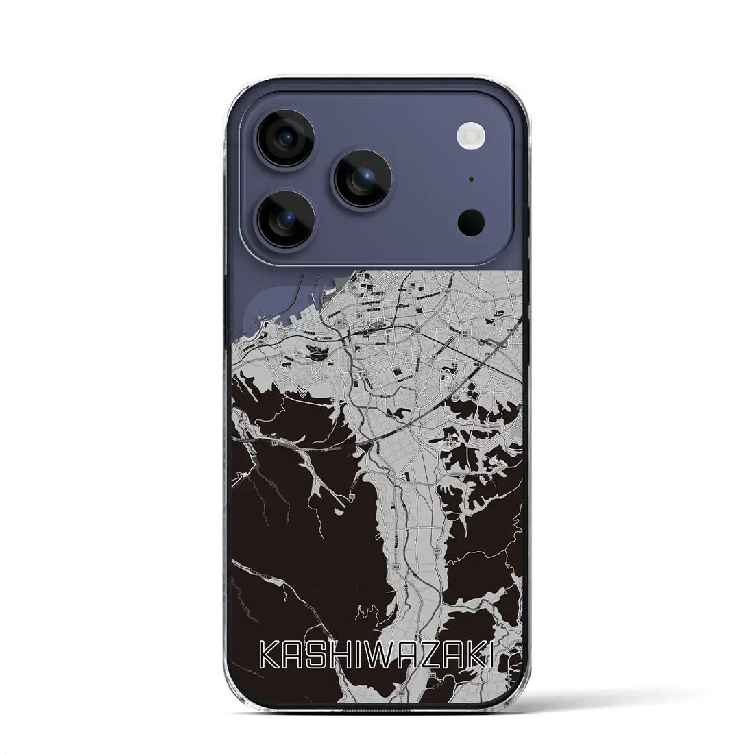 【柏崎(新潟県)】地図柄iPhoneケース(クリアタイプ)モノトーン・iPhone 17 Pro Max 用