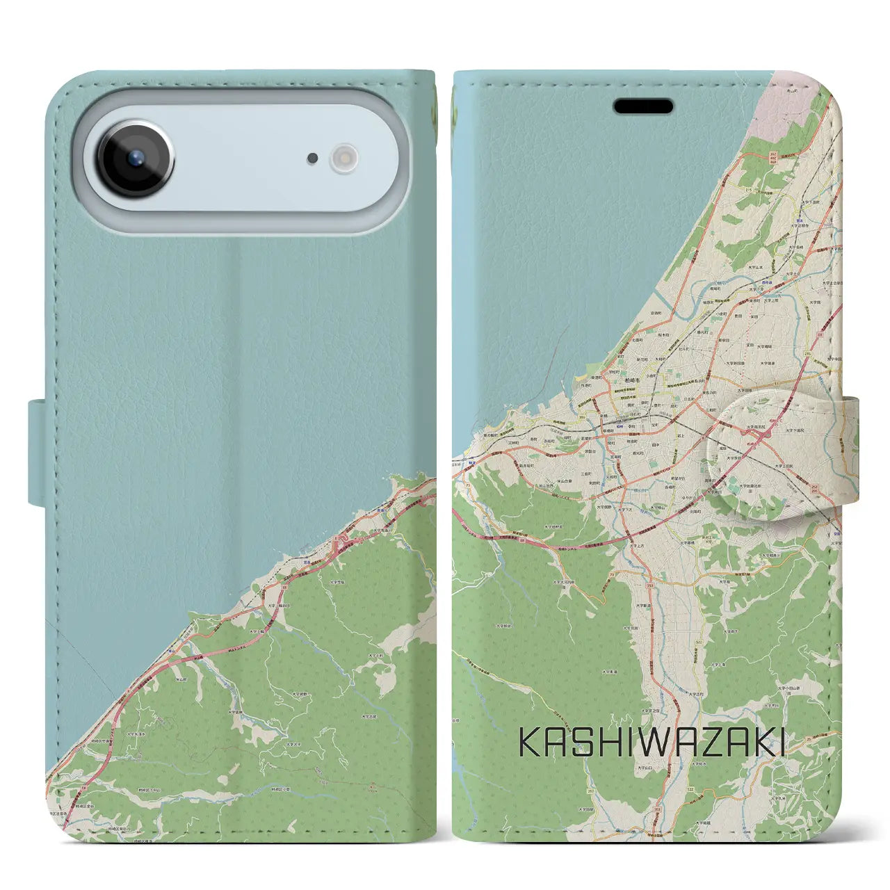 【柏崎（新潟県）】地図柄iPhoneケース（手帳タイプ）