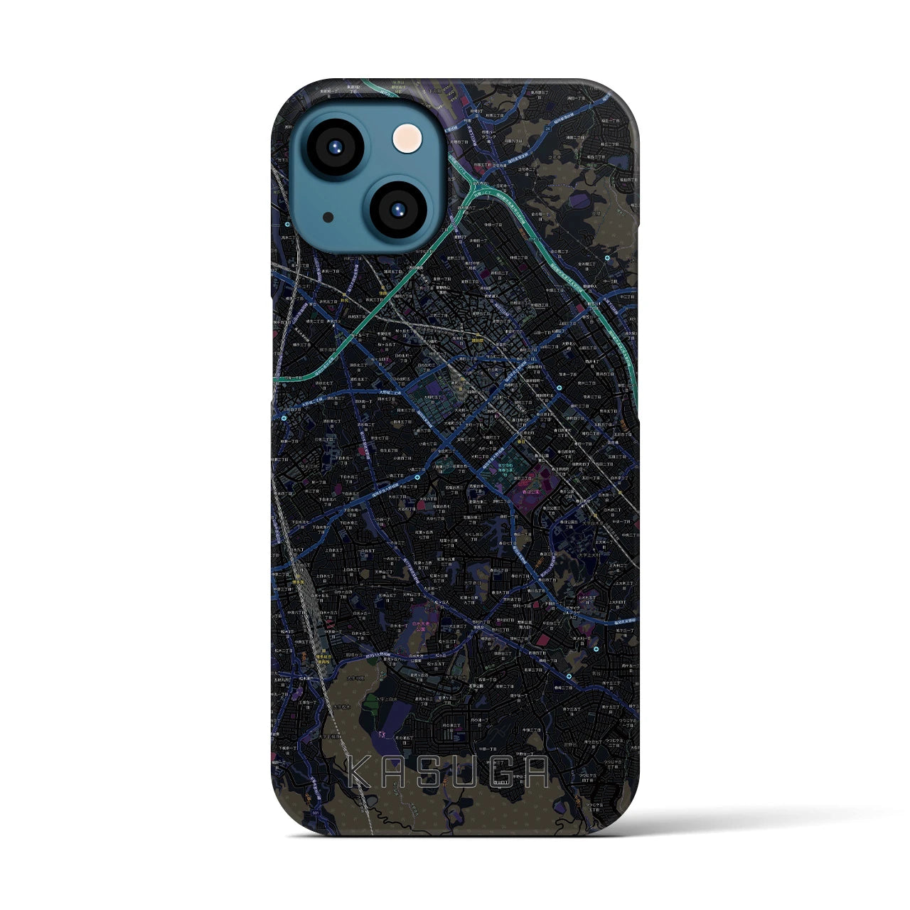 【春日（福岡県）】地図柄iPhoneケース（バックカバータイプ）