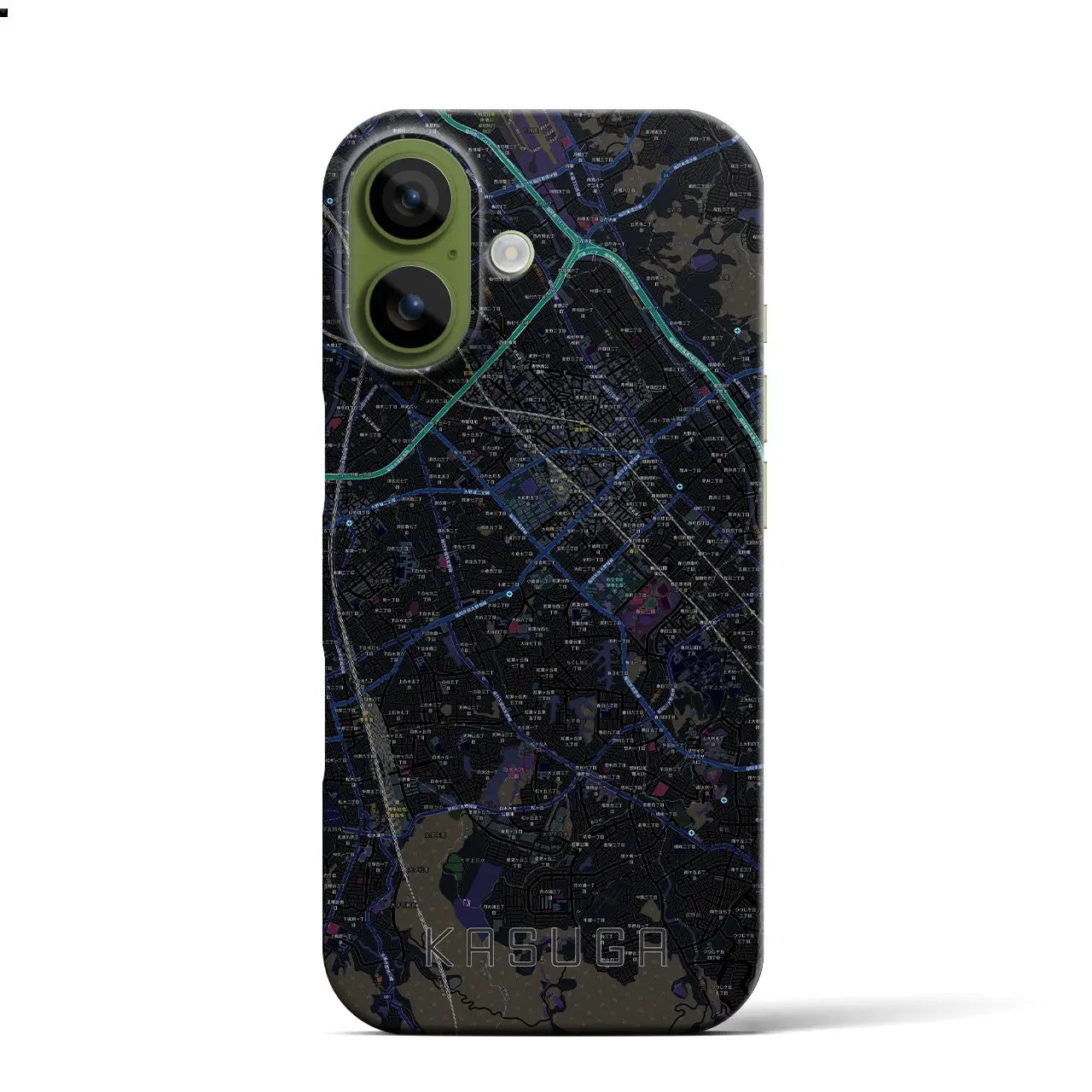 【春日（福岡県）】地図柄iPhoneケース（バックカバータイプ）