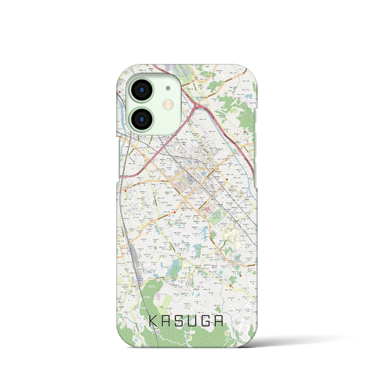 【春日（福岡県）】地図柄iPhoneケース（バックカバータイプ）