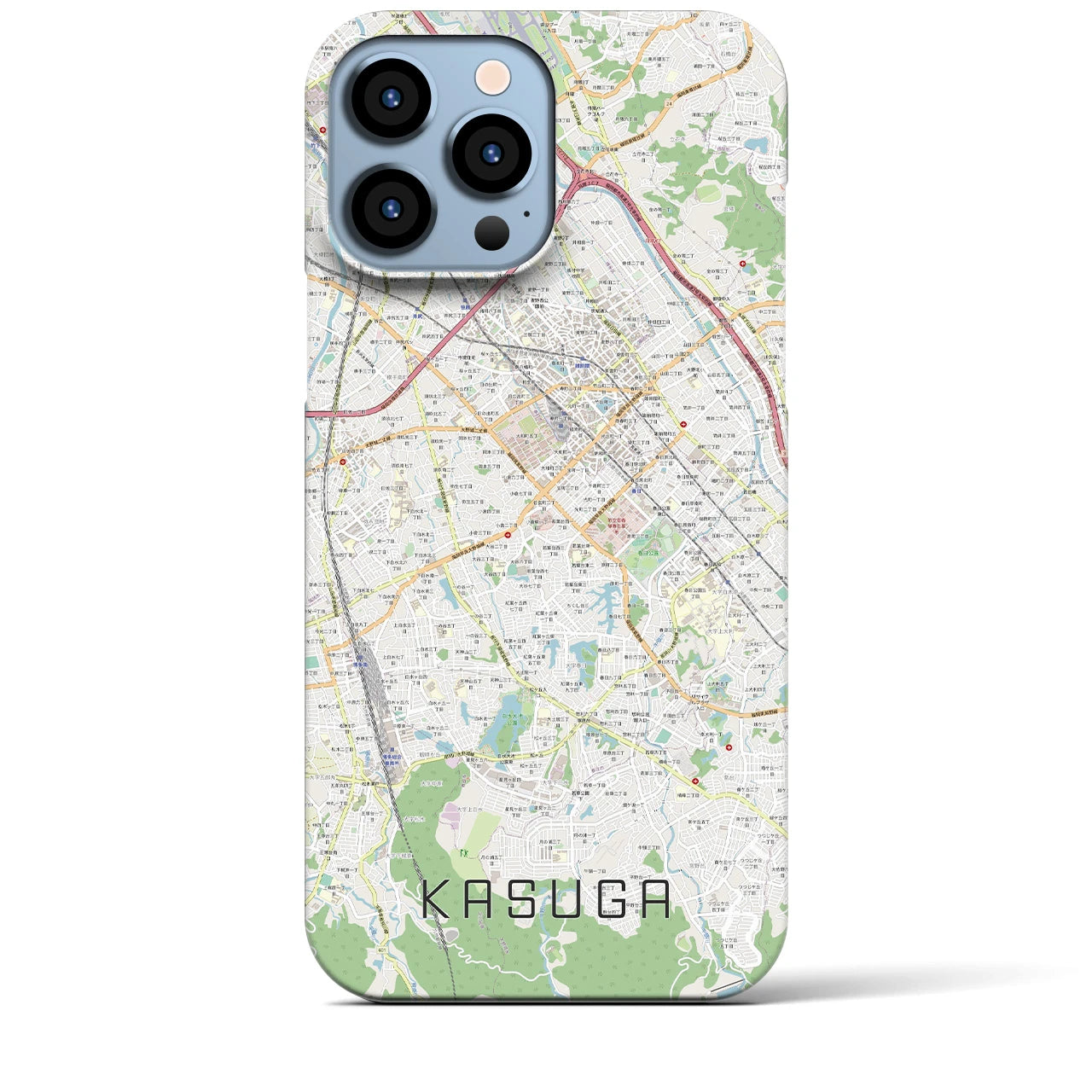 【春日（福岡県）】地図柄iPhoneケース（バックカバータイプ）