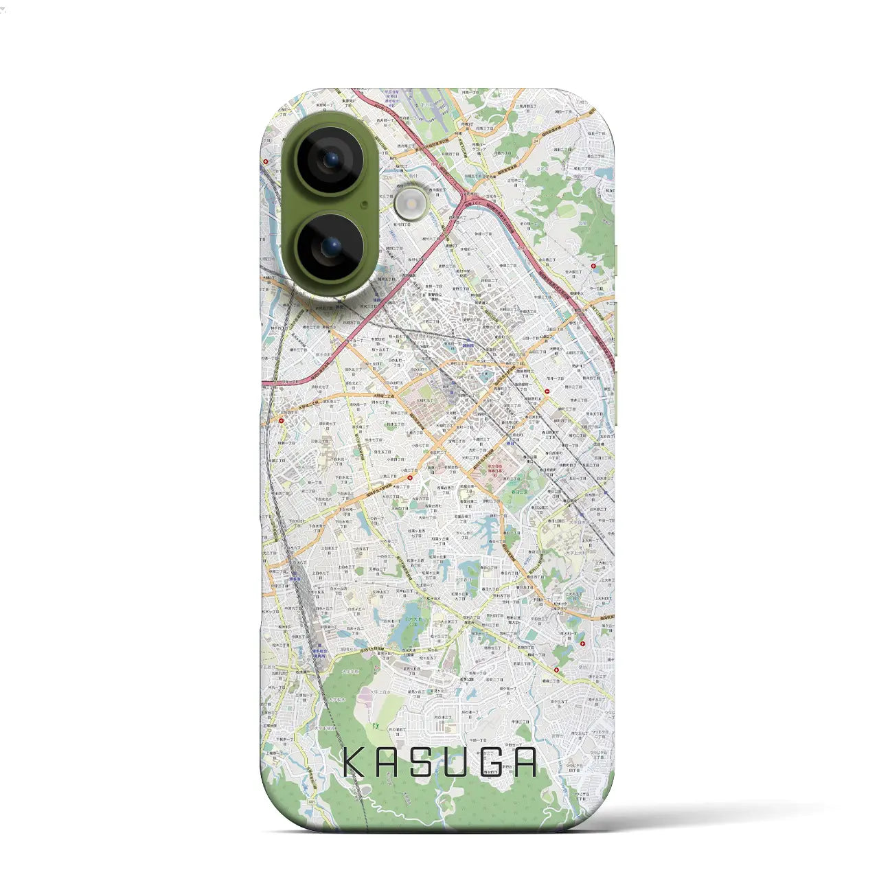【春日（福岡県）】地図柄iPhoneケース（バックカバータイプ）