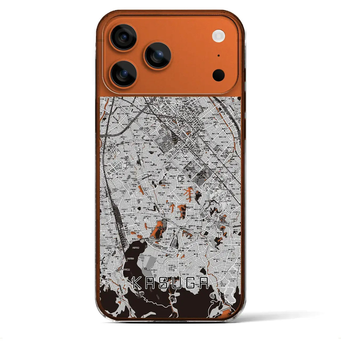 【春日(福岡県)】地図柄iPhoneケース(クリアタイプ)モノトーン・iPhone 17 Pro Max 用