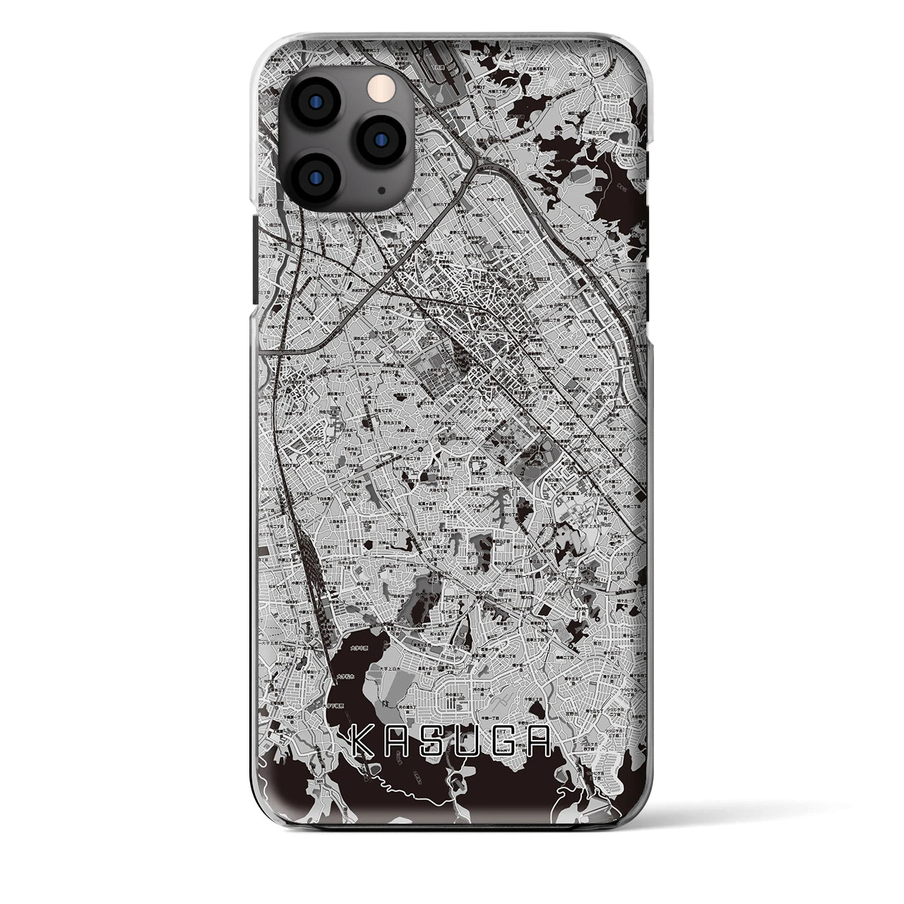 【春日（福岡県）】地図柄iPhoneケース（クリアタイプ）