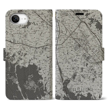 【春日（福岡県）】地図柄iPhoneケース（手帳タイプ）