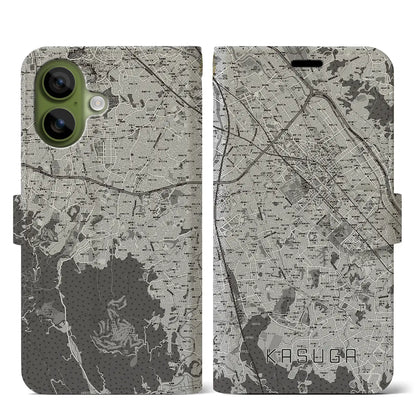 【春日（福岡県）】地図柄iPhoneケース（手帳タイプ）