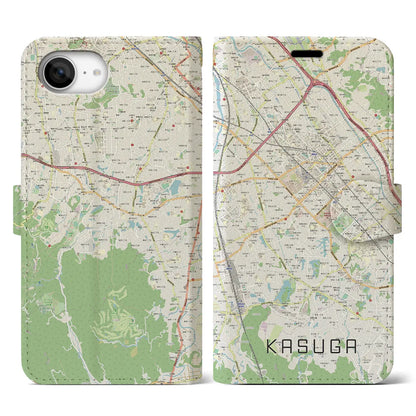 【春日（福岡県）】地図柄iPhoneケース（手帳タイプ）