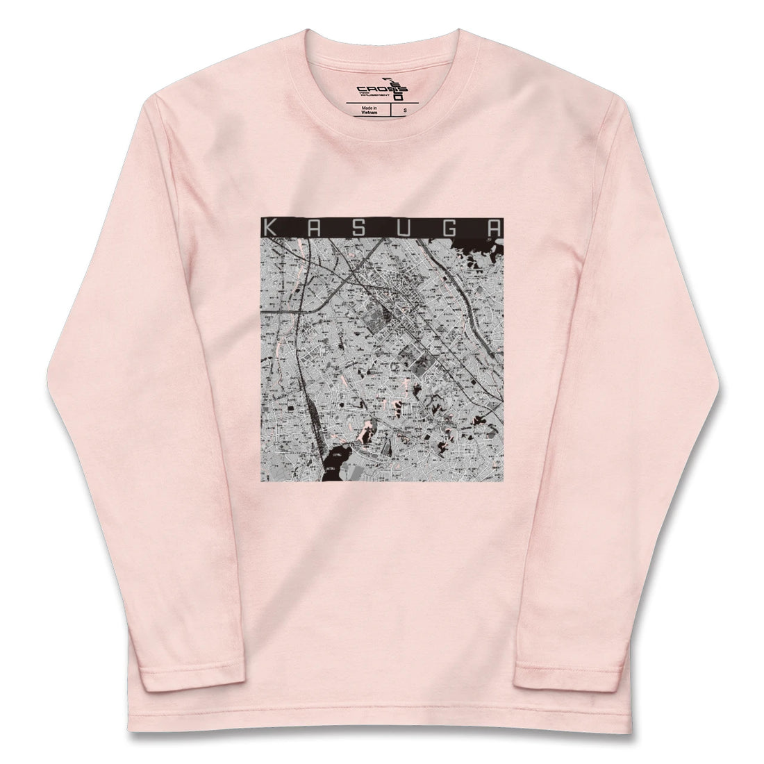 【春日（福岡県）】地図柄ロングスリーブTシャツ