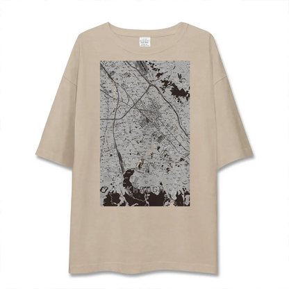 【春日（福岡県）】地図柄ビッグシルエットTシャツ