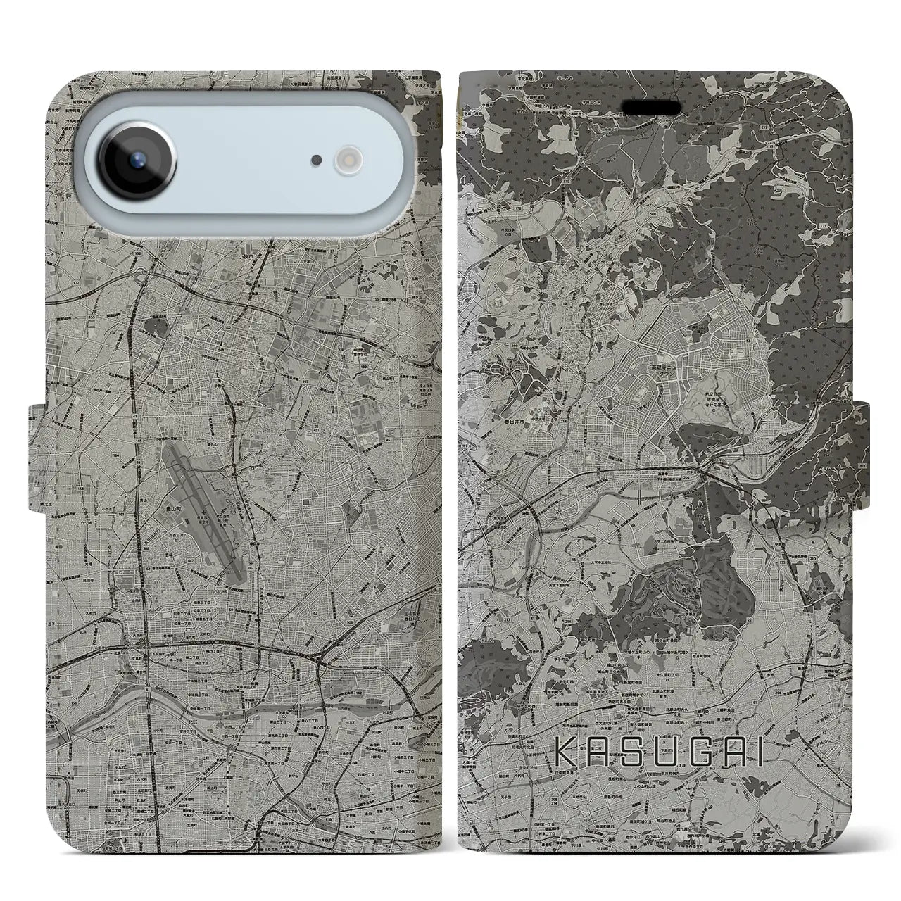 【春日井（愛知県）】地図柄iPhoneケース（手帳タイプ）