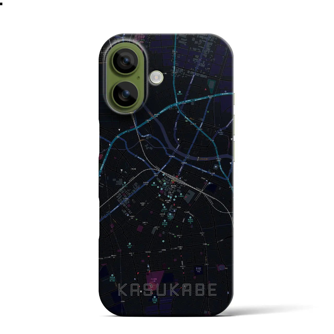 【春日部（埼玉県）】地図柄iPhoneケース（バックカバータイプ）