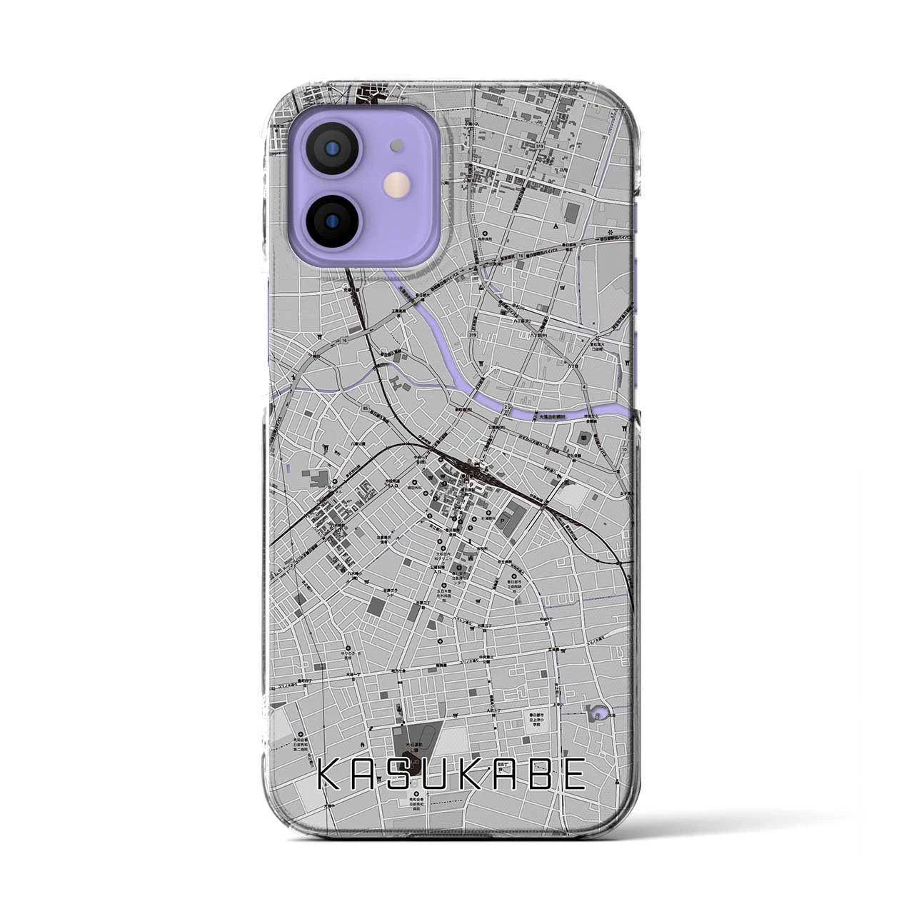 【春日部（埼玉県）】地図柄iPhoneケース（クリアタイプ）