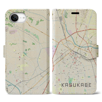 【春日部（埼玉県）】地図柄iPhoneケース（手帳タイプ）