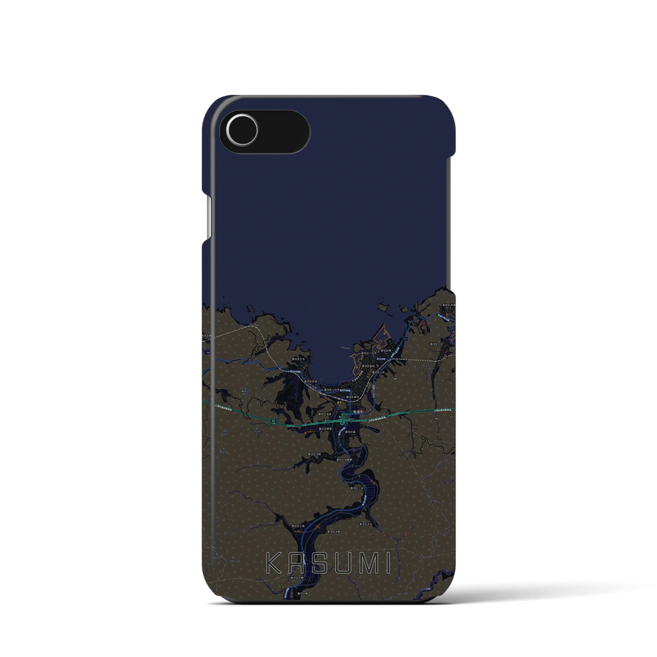 【香住（兵庫県）】地図柄iPhoneケース（バックカバータイプ）