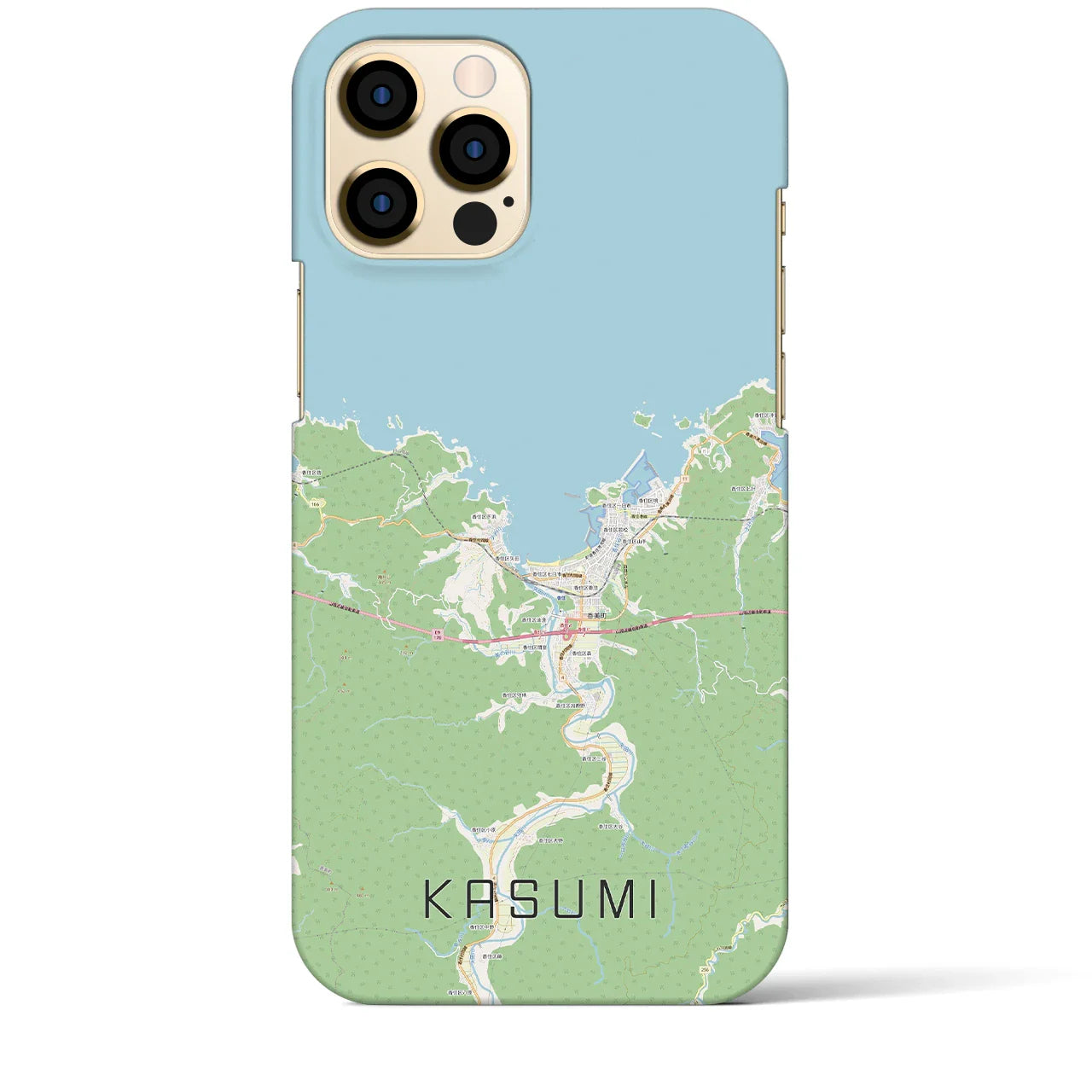 【香住（兵庫県）】地図柄iPhoneケース（バックカバータイプ）