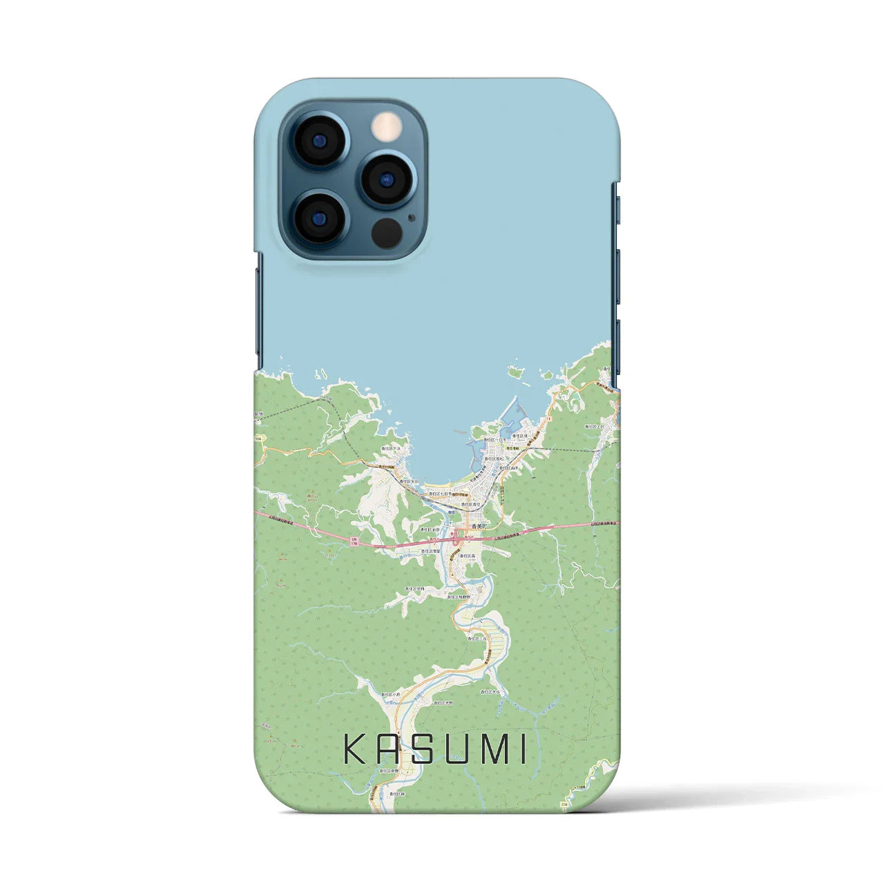 【香住（兵庫県）】地図柄iPhoneケース（バックカバータイプ）