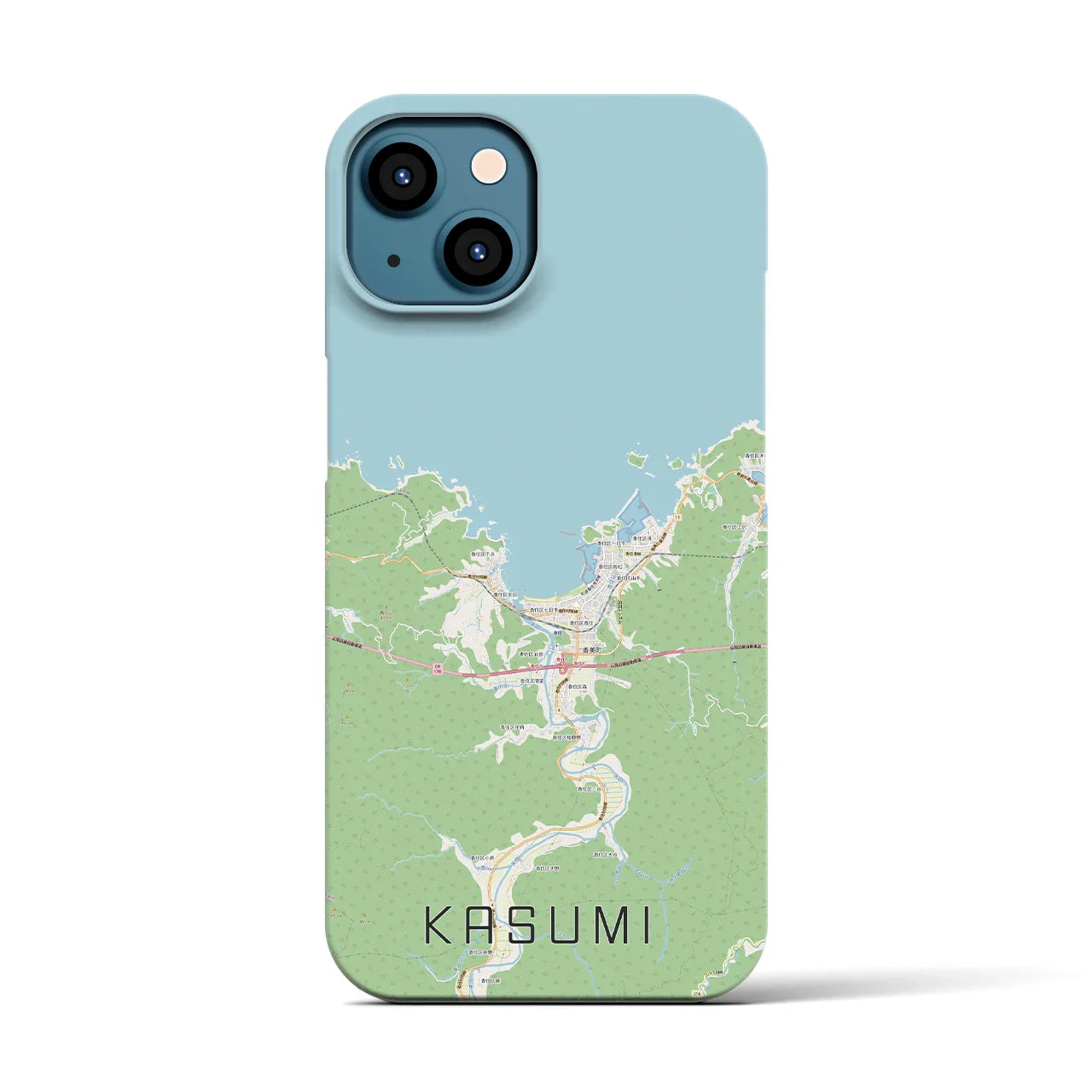 【香住（兵庫県）】地図柄iPhoneケース（バックカバータイプ）