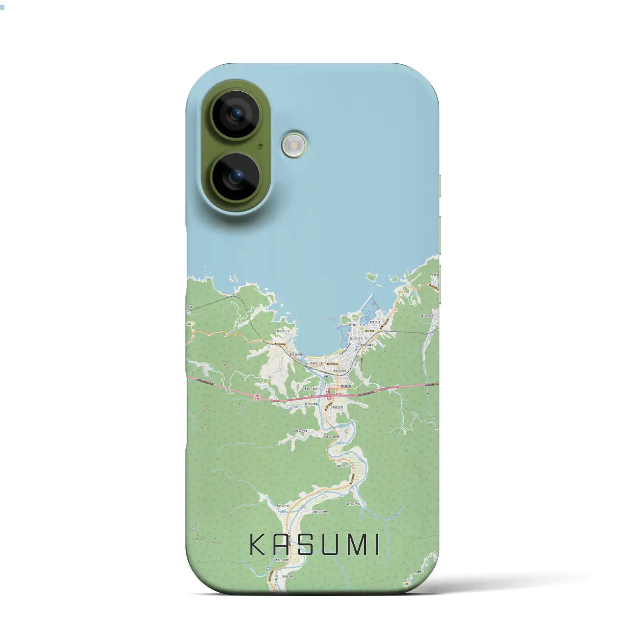 【香住（兵庫県）】地図柄iPhoneケース（バックカバータイプ）