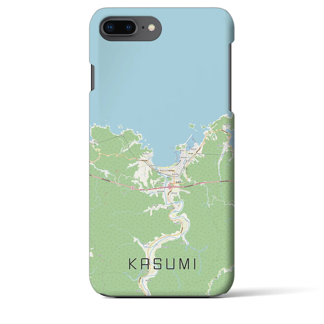 【香住（兵庫県）】地図柄iPhoneケース（バックカバータイプ）