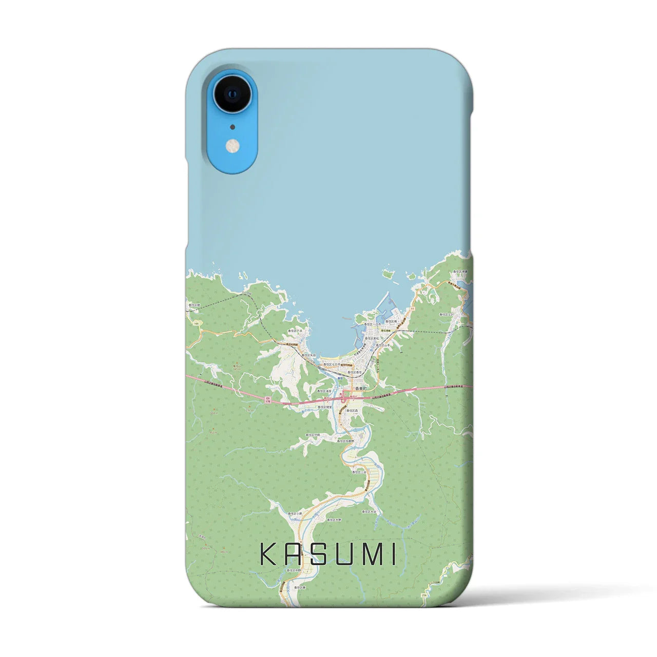 【香住（兵庫県）】地図柄iPhoneケース（バックカバータイプ）