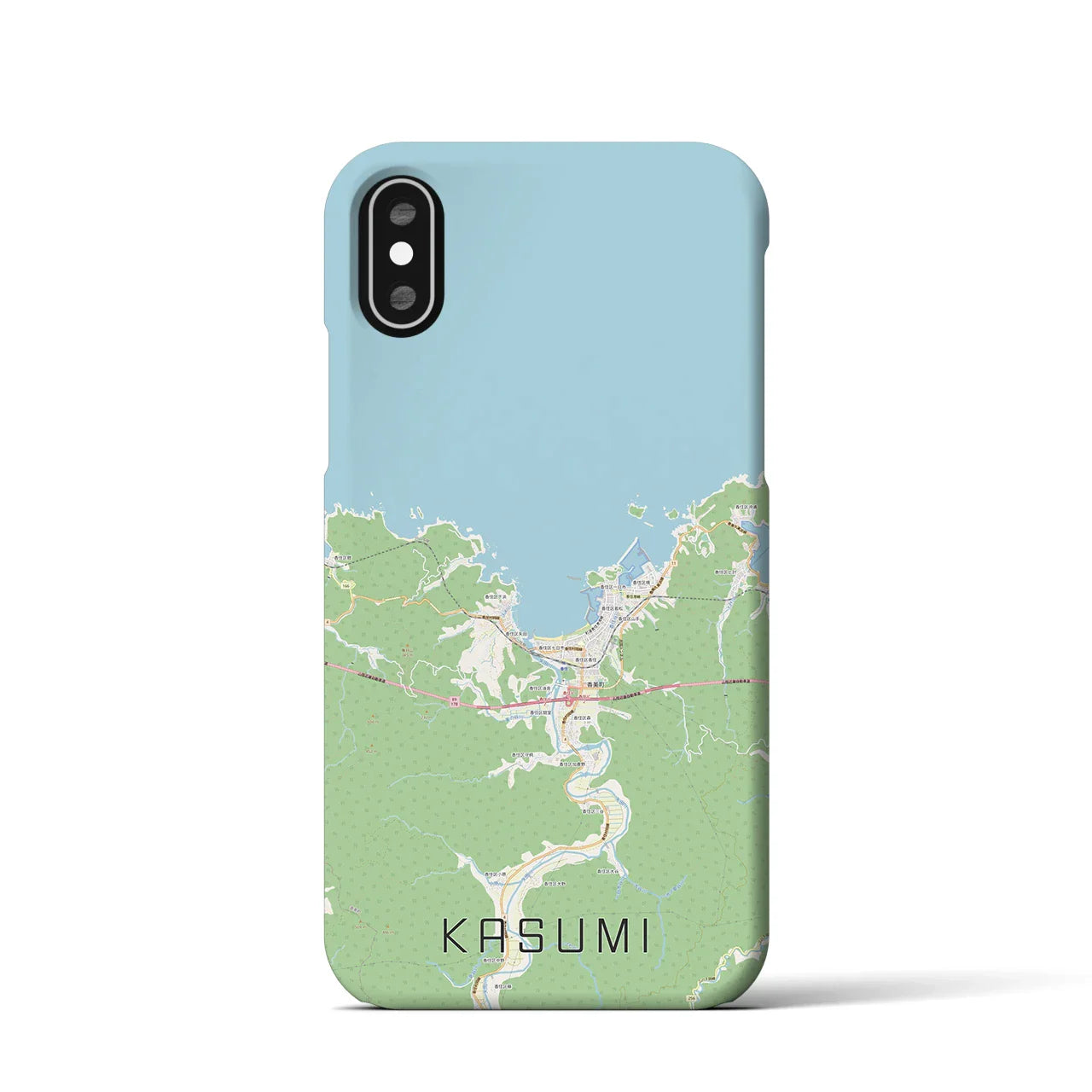 【香住（兵庫県）】地図柄iPhoneケース（バックカバータイプ）