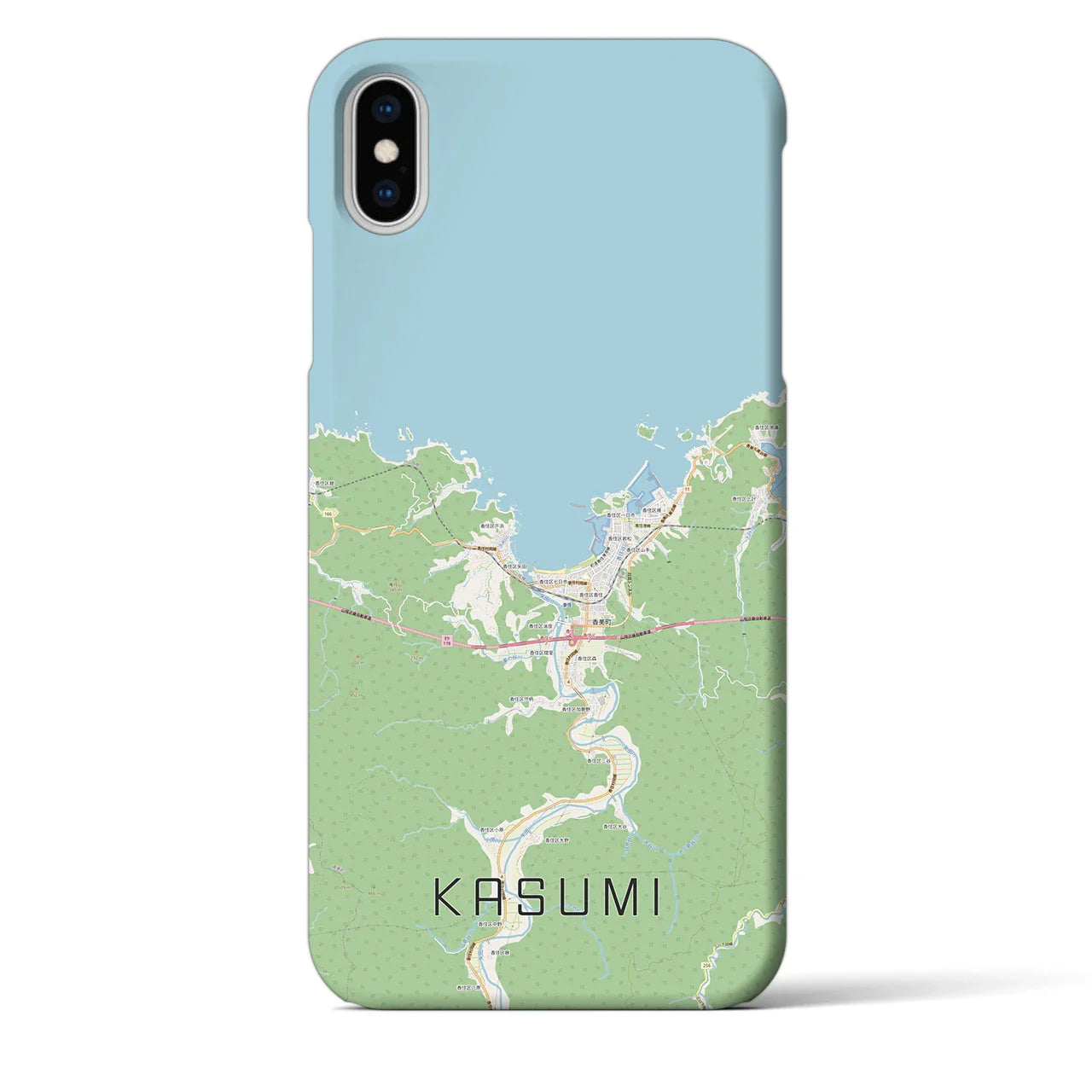 【香住（兵庫県）】地図柄iPhoneケース（バックカバータイプ）