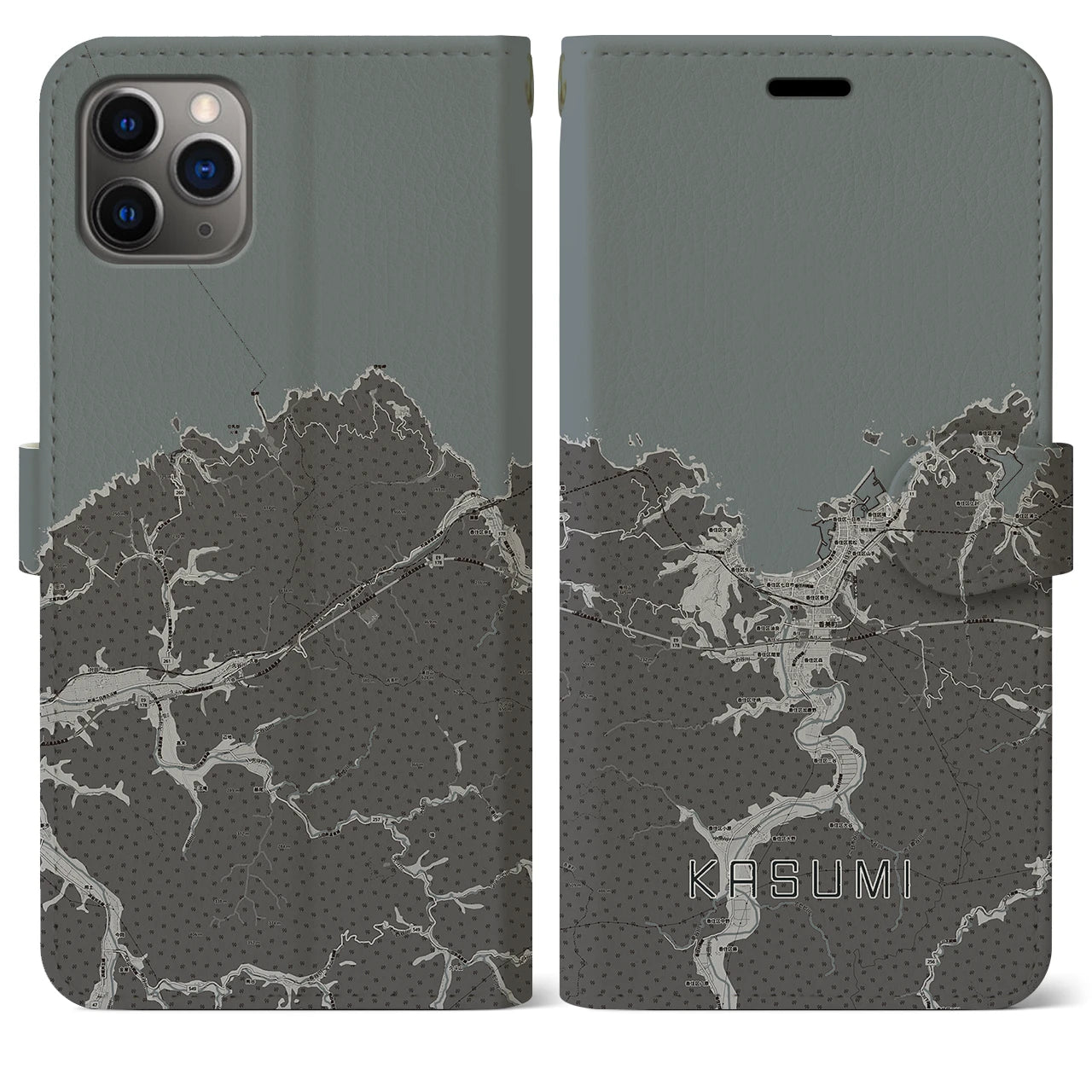 【香住（兵庫県）】地図柄iPhoneケース（手帳タイプ）