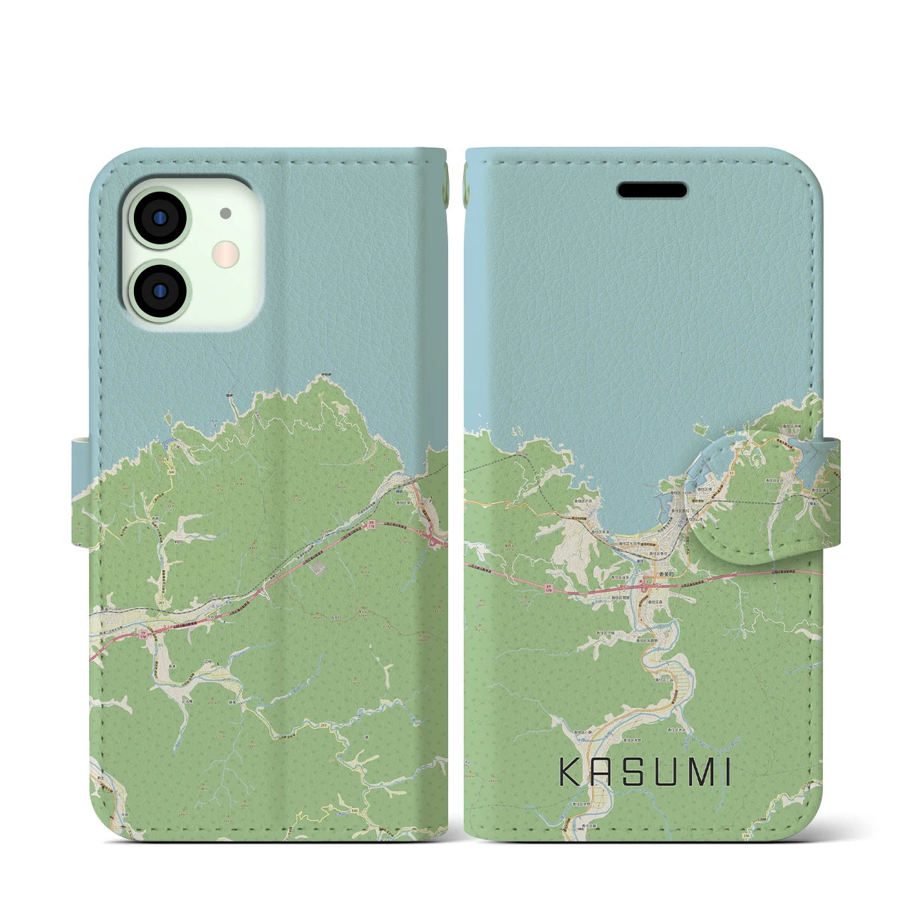 【香住（兵庫県）】地図柄iPhoneケース（手帳タイプ）