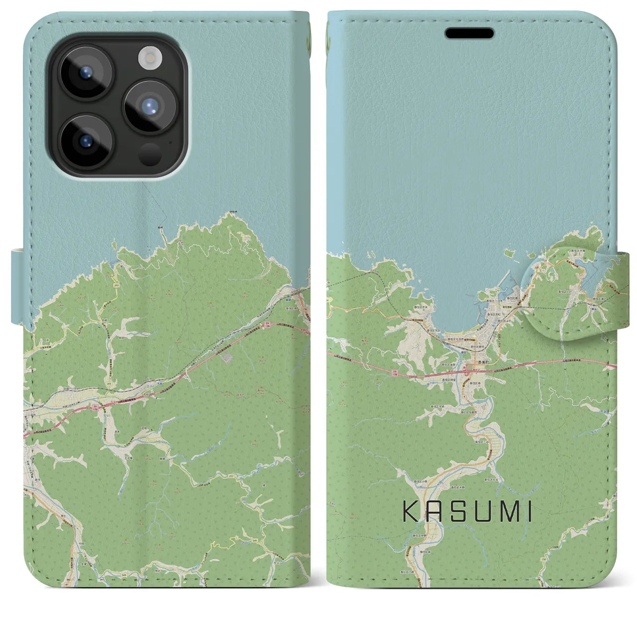 【香住（兵庫県）】地図柄iPhoneケース（手帳タイプ）