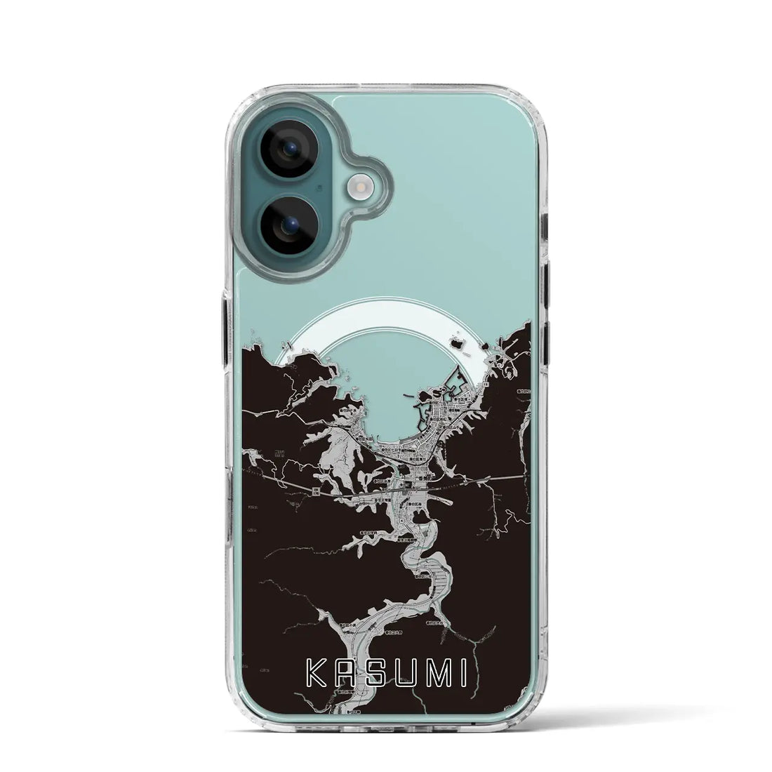 【香住（兵庫県）】地図柄iPhoneケース（MagSafeタイプ）モノトーン・iPhone 16 Pro 用