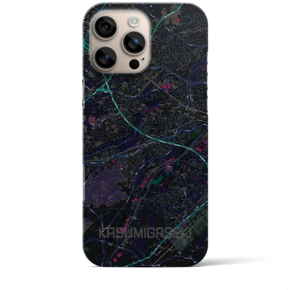 【霞ヶ関(埼玉県)】地図柄iPhoneケース(バックカバータイプ)