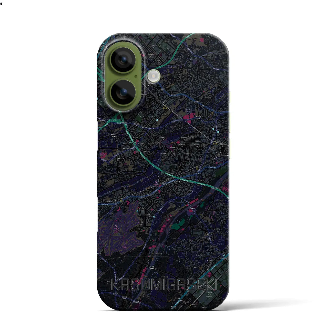 【霞ヶ関（埼玉県）】地図柄iPhoneケース（バックカバータイプ）