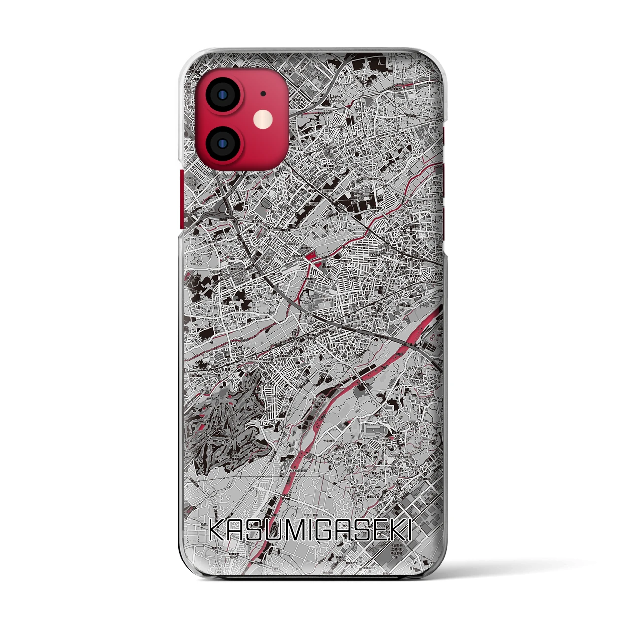 【霞ヶ関（埼玉県）】地図柄iPhoneケース（クリアタイプ）