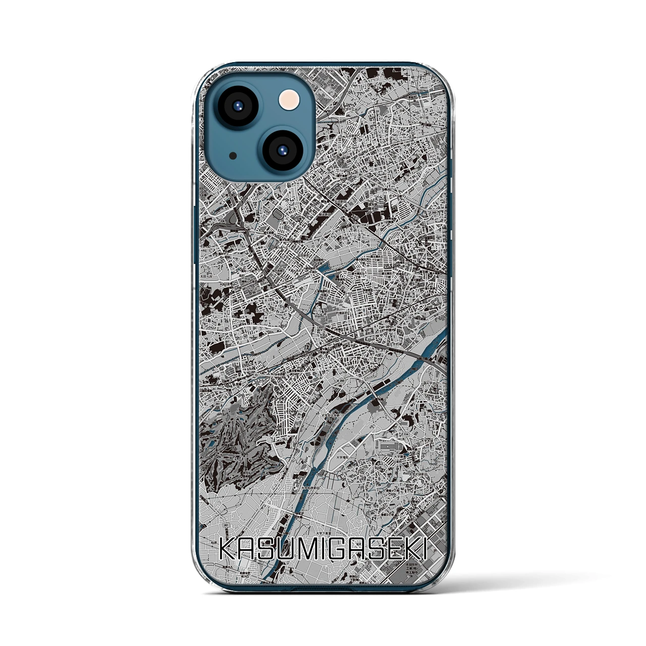 【霞ヶ関（埼玉県）】地図柄iPhoneケース（クリアタイプ）