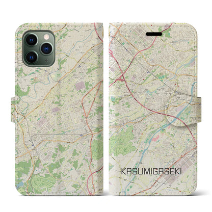 【霞ヶ関（埼玉県）】地図柄iPhoneケース（手帳タイプ）ナチュラル・iPhone 11 Pro 用