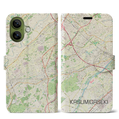 【霞ヶ関（埼玉県）】地図柄iPhoneケース（手帳タイプ）