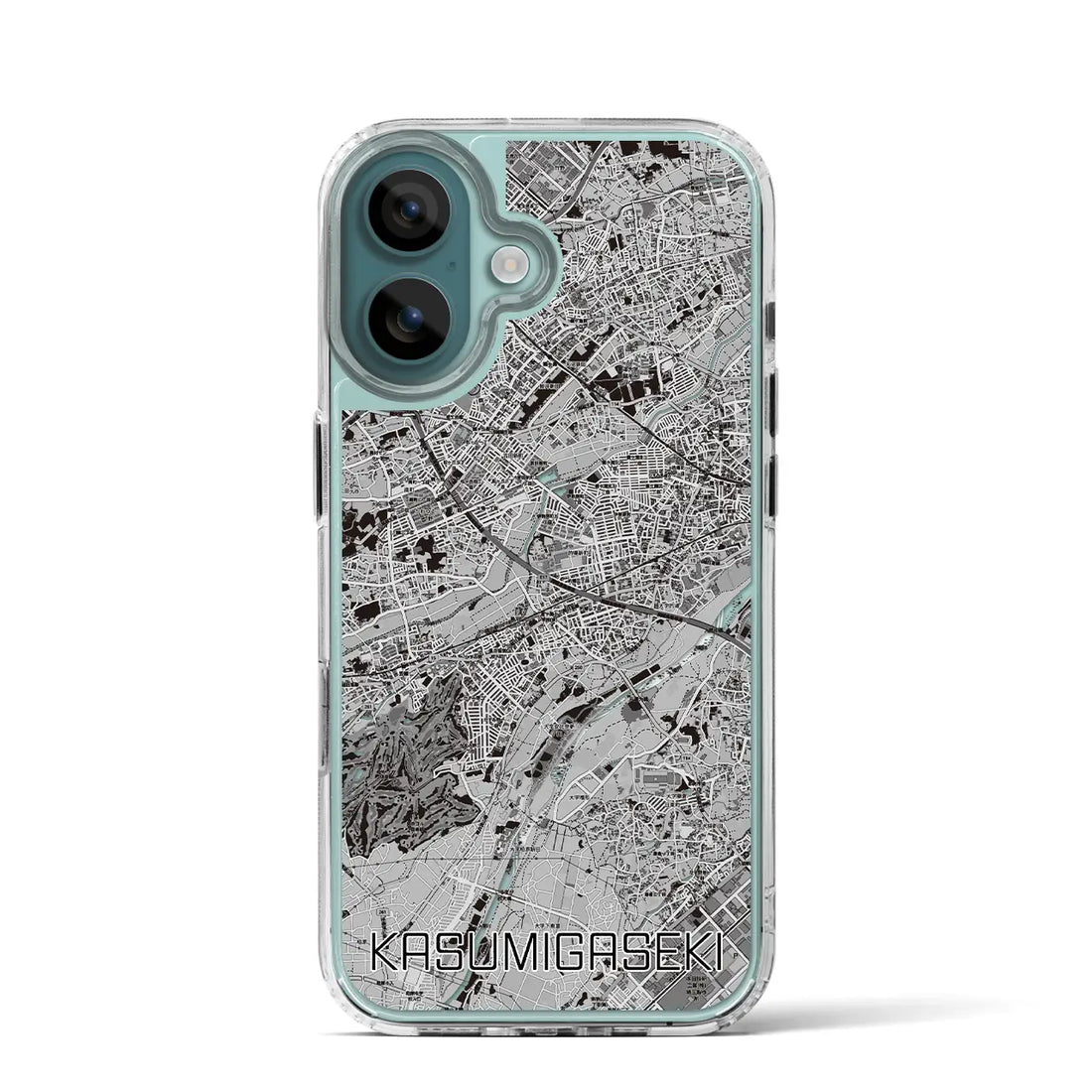 【霞ヶ関（埼玉県）】地図柄iPhoneケース（MagSafeタイプ）モノトーン・iPhone 16 Pro 用