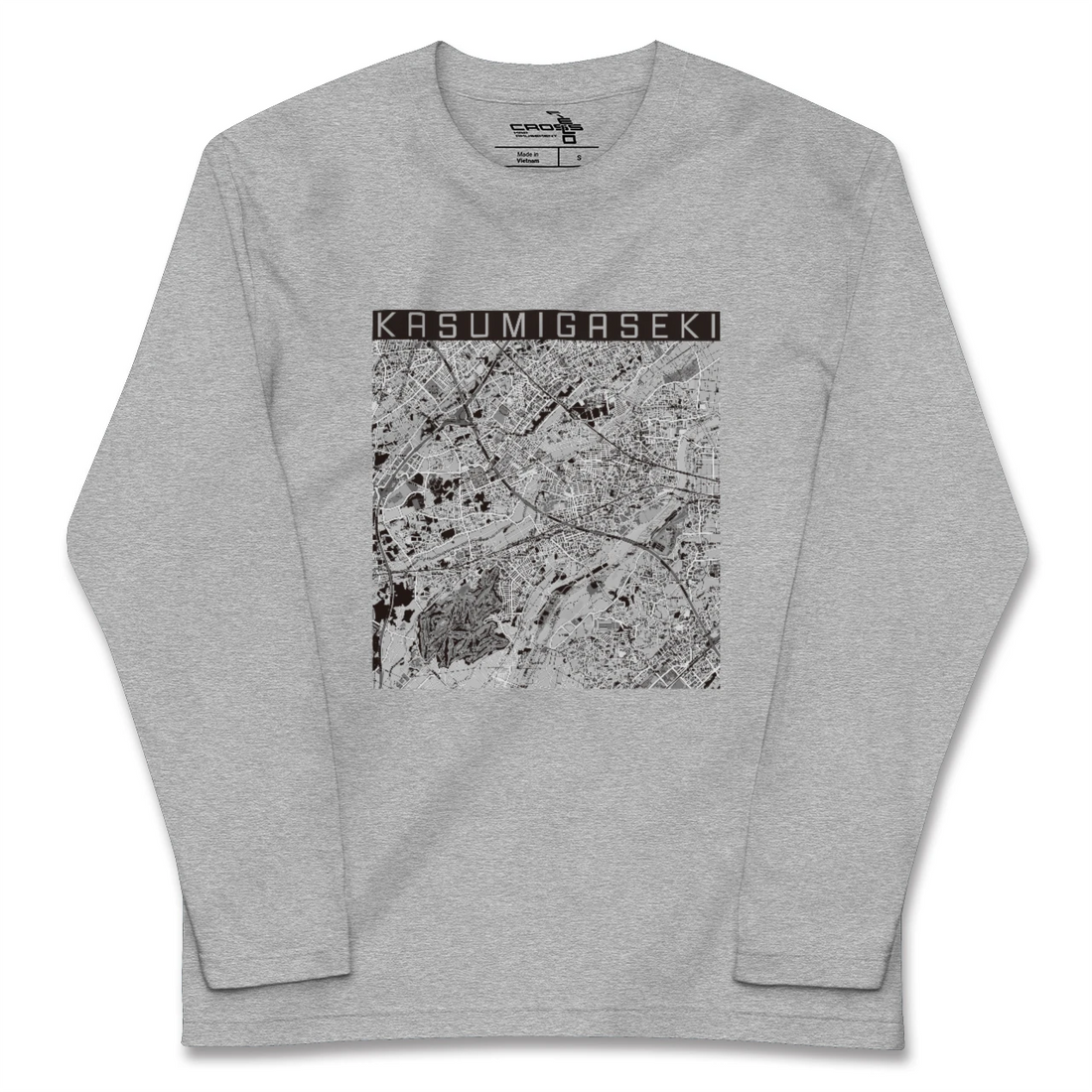 【霞ヶ関(埼玉県)】地図柄ロングスリーブTシャツ