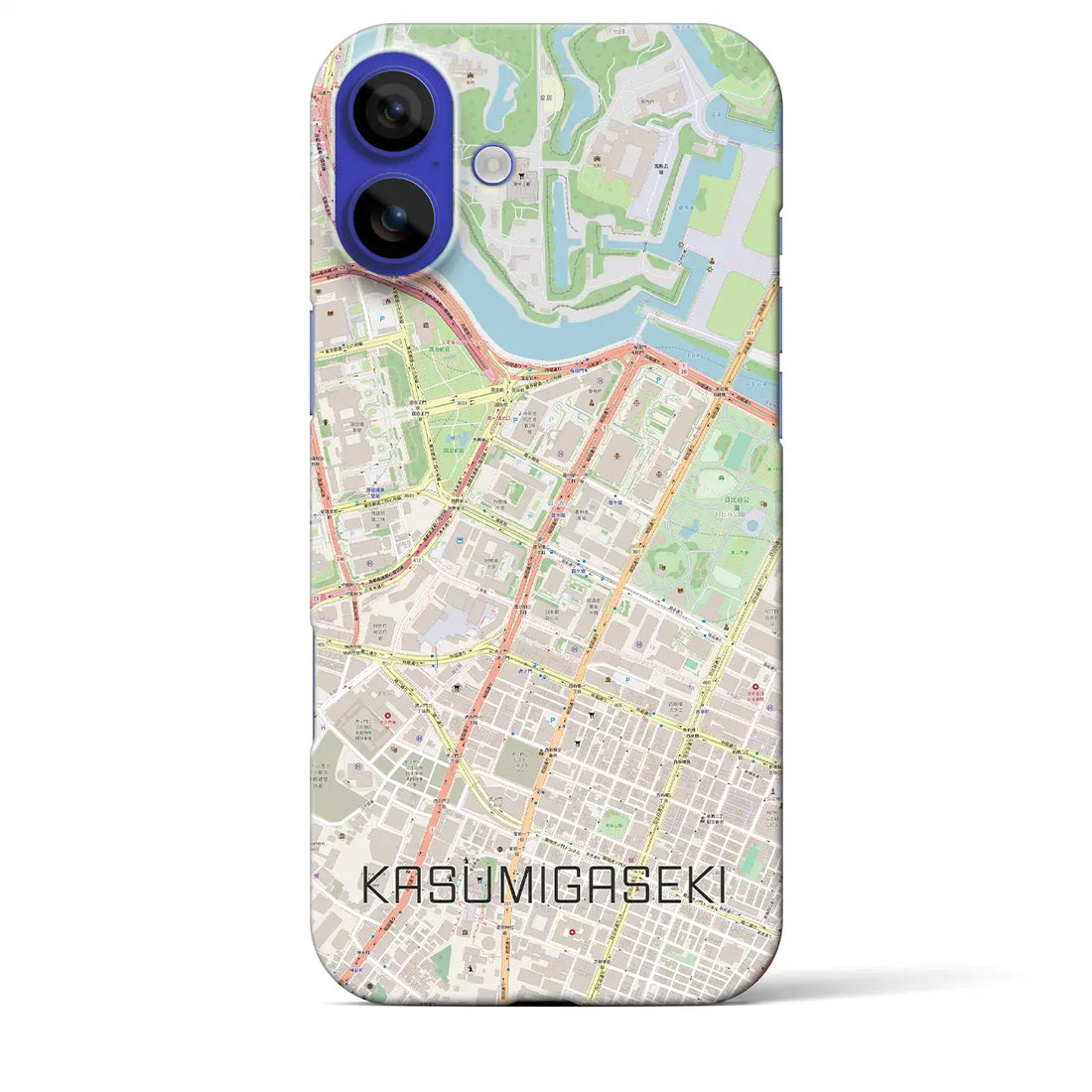 【霞ケ関(東京都)】地図柄iPhoneケース(バックカバータイプ)ナチュラル・iPhone 16 Pro Max 用