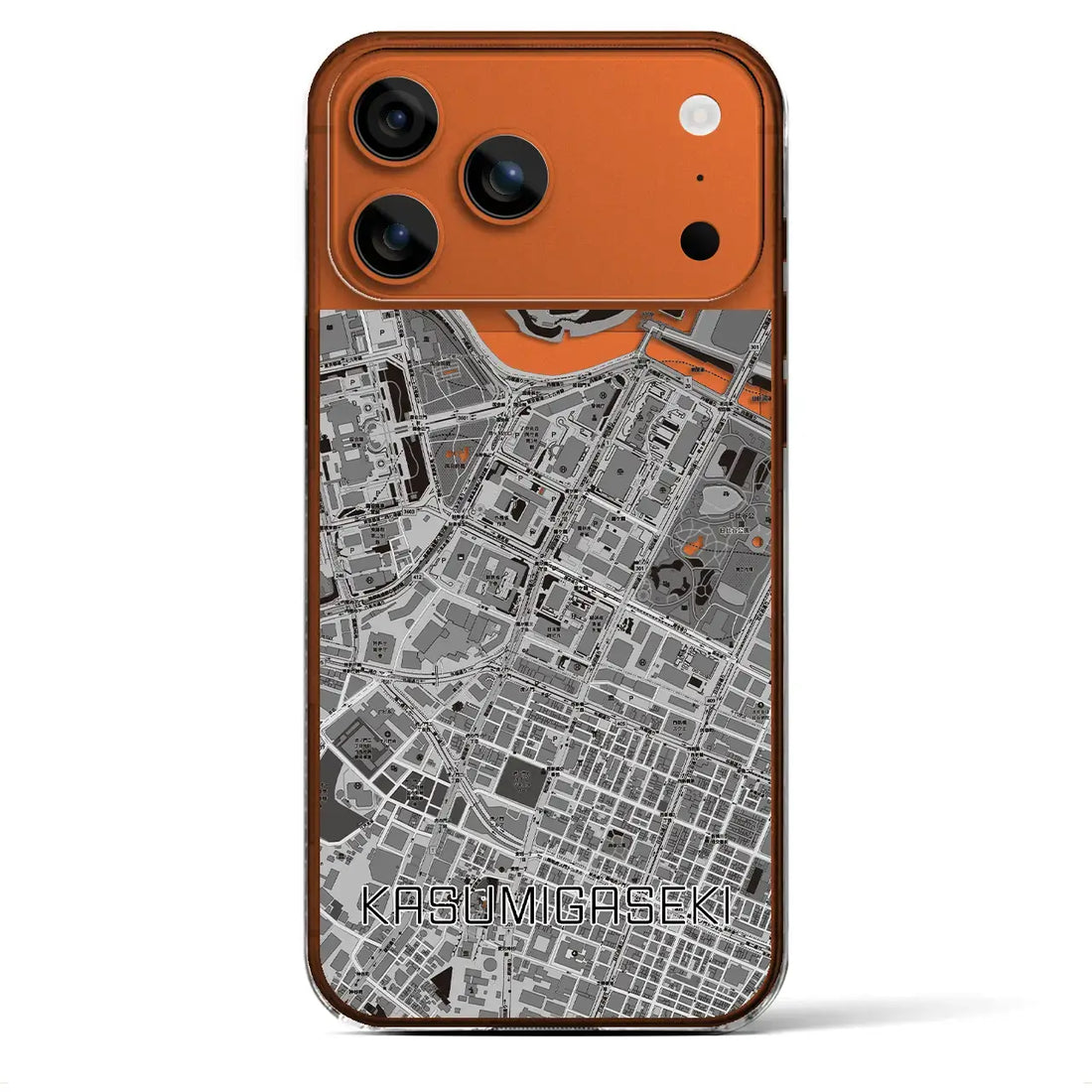 【霞ケ関(東京都)】地図柄iPhoneケース(クリアタイプ)モノトーン・iPhone 17 Pro Max 用