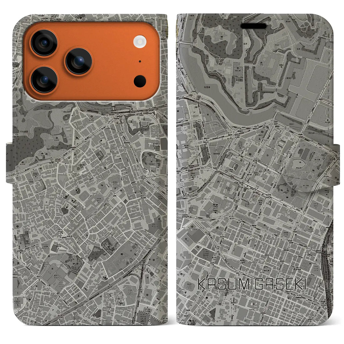 【霞ケ関（東京都）】地図柄iPhoneケース（手帳タイプ）